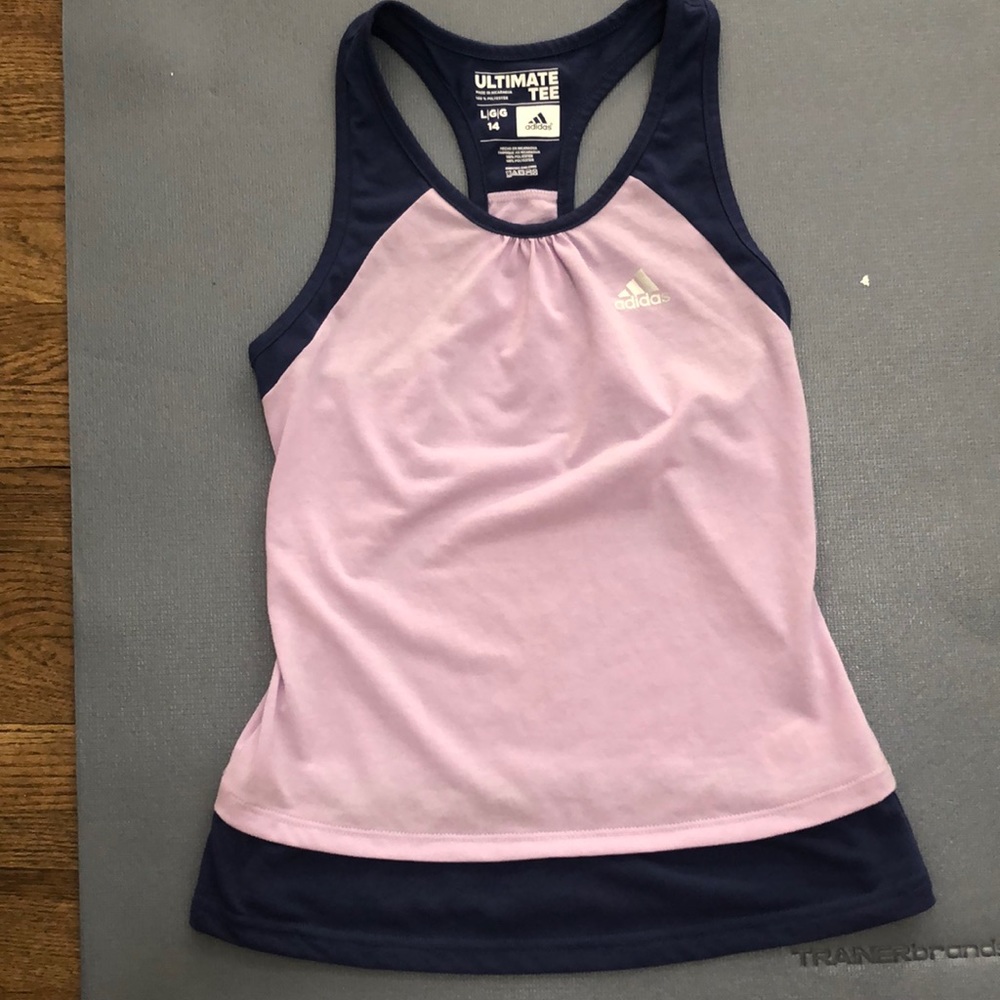 Adidas racer back girls size 14 top